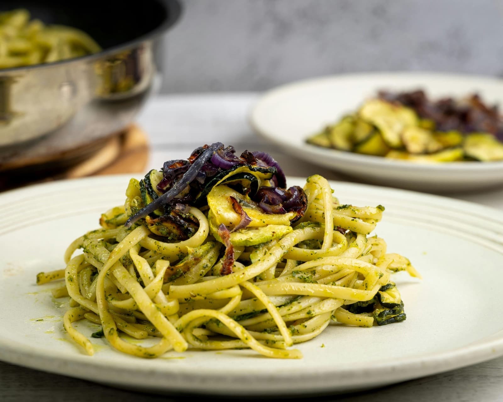 Prepared marjoram and walnut white pesto.